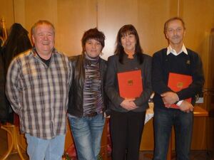 Die Jubilare mit dem Vorsitzenden G. Wolfsgruber und seiner Stellvertreterin Heike Böcker